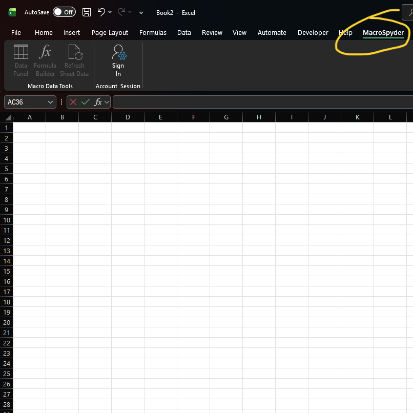MacroSpyder Excel Add-in User guides