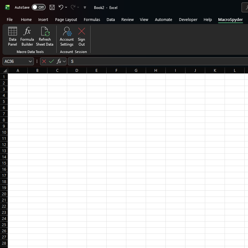 MacroSpyder Excel Add-in User guides